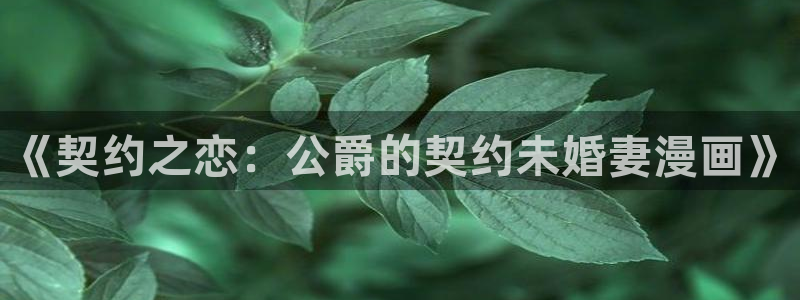 漫蛙网页怎么登录：《契约之恋：公爵的契约未婚妻漫画》